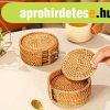 6 db k�zzel sz�tt rattan k�v�s poh�r al�t�t szett