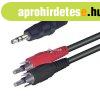 Audi� k�bel, 3,5 mm sztere� dug�-2 RCA dug� 1,5 m